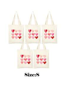 5/10pcs Mini/S/M/L Size Reusable Cute Rabbit Bow Heart Pattern Canvas Gift Bags Party Favor Bags Set, Birthday Party Kids Theme Party Gift Bags Baby Shower Back To School Graduation Party Theme Party Thanksgiving Christmas Anniversary Party Gift Packaging Bags Essential - View 45