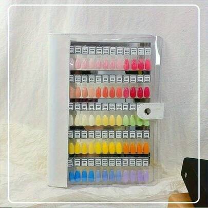 Sách mẫu màu móng nam châm, sách trưng bày thẻ màu acrylic nam châm kèm đầu móng giả tháo rời, sách trưng bày mẫu làm móng tháo rời