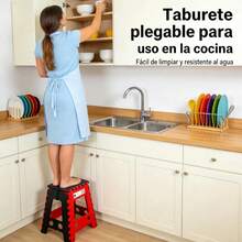 Heavy-Duty Folding Step Stool, Non-Slip, Easy To Clean, Ideal For Kitchen, Apartment, And Home Cleaning, Random Color - Random - View 8