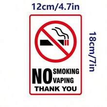 New Waterproof No Smoking Electronic Cigarette Warning Sign Sticker, Ride-Hailing Car Interior Warning Sticker, Shopping Mall Indoor/Outdoor No Smoking Sign Reminder Sticker - Multicolor - View 15
