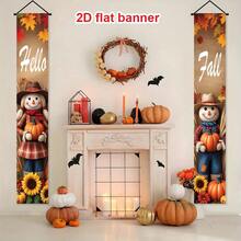 1 Pair/2pcs Autumn Porch Hanging Decor - Rustic Harvest Decoration, "Welcome Autumn" Banner, Suitable For Indoor And Outdoor Use, Thanksgiving - A - View 17