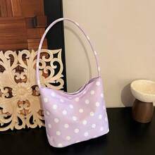 Polka Dot Print Magnetic Closure Underarm Small Bag, Niche Minimalist Versatile Women's Commuter Shoulder Bag, Lightweight Daily Outing Handbag, Gift Bag - Multicolor - View 3
