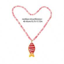 Women's Fashion Bohemian Style Resin Fish & Natural Stone Bead Necklace Accessory, Beach Party Jewelry Gift - Stone Pendant Necklace - View 12