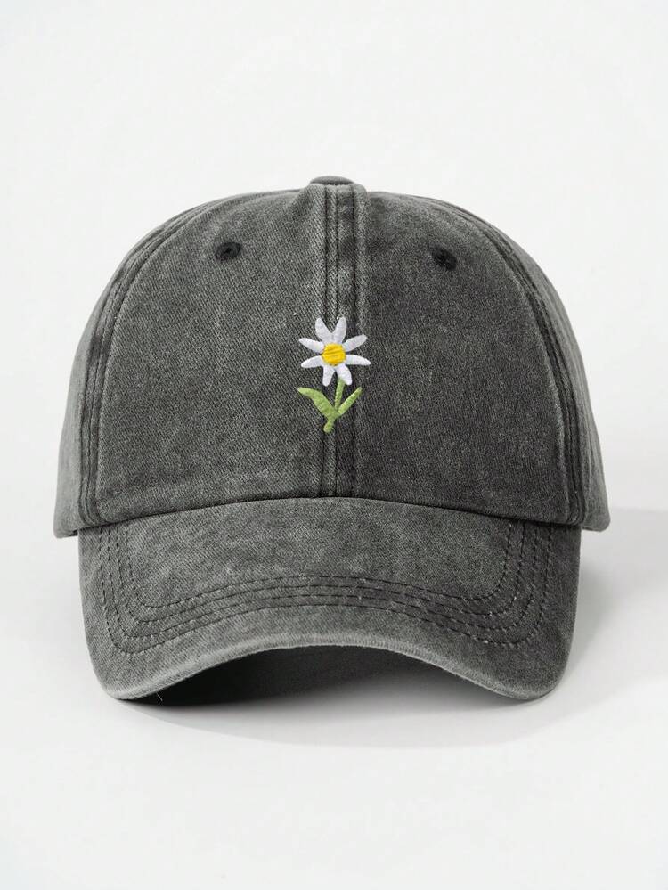 1pc Unisex Y2K Style Embroidered Floral Baseball Cap, Outdoor Casual Commute Minimalist Y2K Duck Bill Hat, Youth Fashion Sun Hat - Baseball Cap - View 19