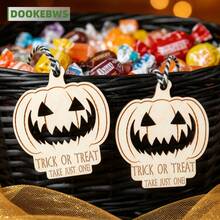 1pc Halloween Candy Basket Tag, Engraved With "TRICK OR TREAT TAKE JUST ONE", Suitable For Outdoor / Indoor Use, Party Decoration, Halloween Decoration - View 3