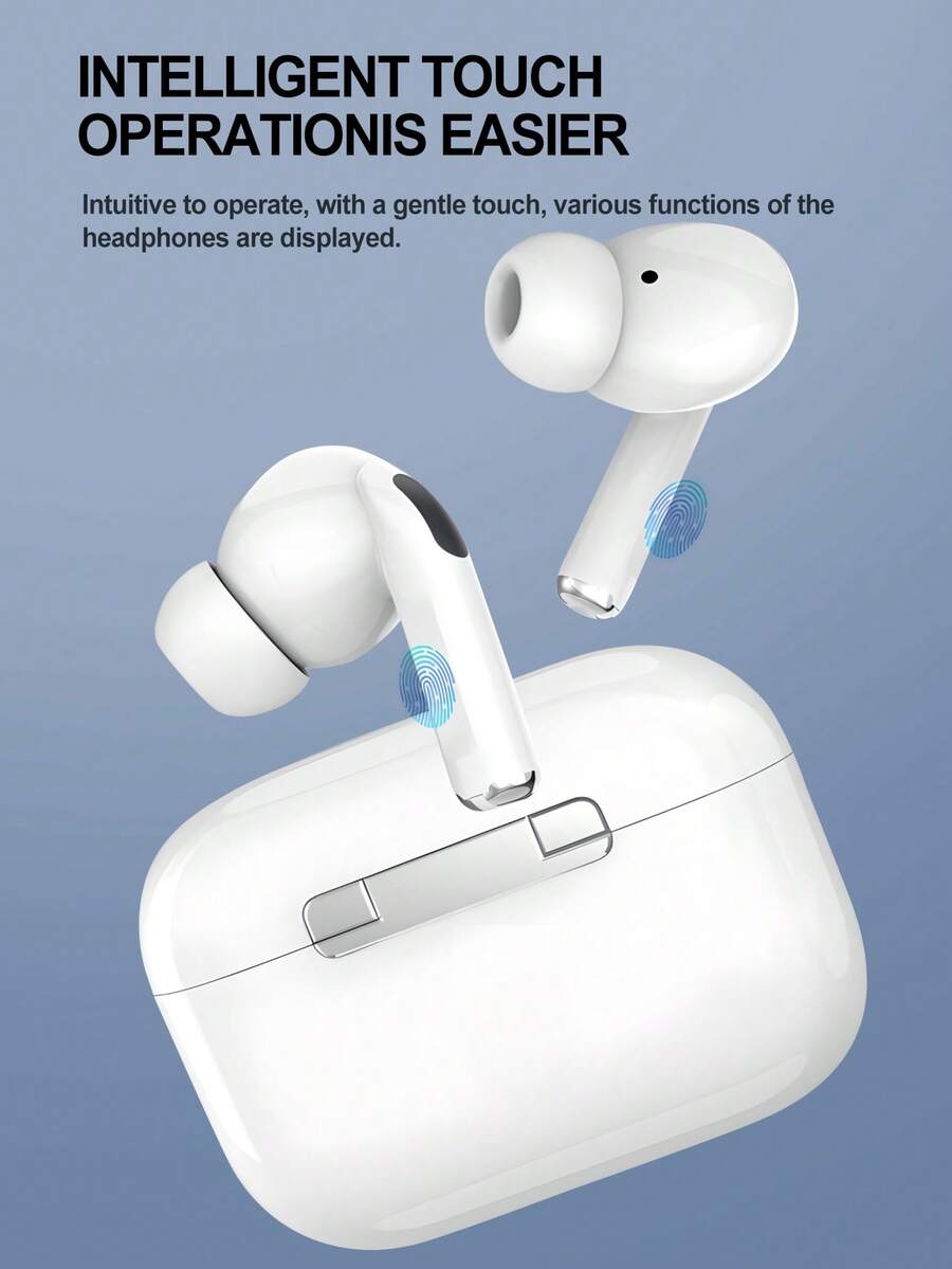 TWS True Wireless Bluetooth Earbuds HiFi Stereo Noise Cancelling Sports Earphones With Microphone Compatible With Smartphones - White - View 1