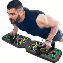 5pcs Multi-Function Push-Up Board Fitness Set With Resistance Band, Jump Rope And Training Handles, Home Gym Chest, Arm And Core Strength Training Equipment, Durable PP Material - Multi-Function Home Fitness Equipment, Chest Trainer, Strength Training Device, Black, Fitness Accessories, Christmas Gift - Multicolor - View 10