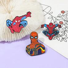1pc Enamel Brooch, 3pcs Superhero Metal Badges, Cartoon Brooches, Decorative For Backpack Jacket Clothing, Fan Collection Small Gift - Multicolor - View 8
