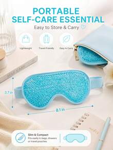 Masker Mata Gel Pendingin yang Dapat Digunakan Kembali - Relaksasi Dingin & Panas, Masker Mata Kompres Es Cocok untuk Semua Jenis Kulit, Perlengkapan Perjalanan, Masker Mata Kompres Dingin & Panas, 1 buah - A - View 3