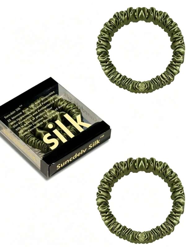 1/3/4/6pcs 100% Pure Mulberry Silk Hair Scrunchies, 2026 Summer Hot Women's Hair Accessories, Smooth Soft Solid Color Hair Bands, Breathable Hair Protection
