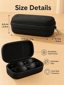 Portable Double Layer Eyeglass Case, Hard Shell Dual Slot Eyeglass Storage Box, Fashion Travel Eyeglass Storage, Unisex, Travel Accessory, Back To School Essential, Travel Essential, Holiday Essential - Multicolor - View 6
