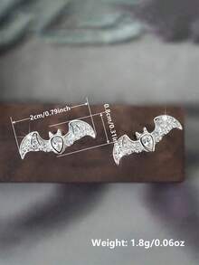 1 Pair Vintage Cubic Zirconia Stud Earrings, Women's Party Jewelry, Halloween Gift - 1# - View 9