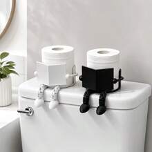 Tempat Tisu Toilet, Teman Membaca, Dekorasi Rak Tisu Toilet Kamar Mandi - Hitam - View 4
