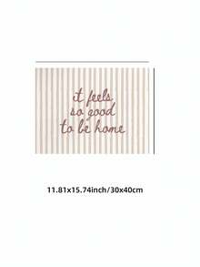 1pc Frameless Neutral Striped "Home Sweet Home" Wall Art Poster, Minimalist Vintage Decor For Dorm, Bedroom, Party Gift - Stripe - View 12