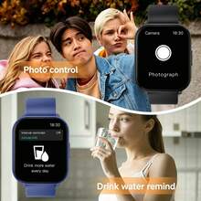 SIMSONLAB Reloj inteligente unisex, pantalla táctil completa HD de 1,83 pulgadas, rastreador de fitness, resistente al agua IP68, talla grande de 100 modos deportivos, batería de larga duración de 300mAh, compatible con iOS/Android, excelente regalo para mujeres y hombres - Multicolor- - Ver 5