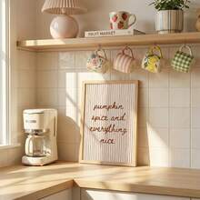 1pc Frameless Pumpkin Spice Print Autumn Kitchen Wall Art Vintage Fall Poster Coffee Theme Decor Aesthetic Apartment Living Room Bedroom Back To School Fun Poster Dorm Essentials - Autumn Quotes - View 4