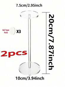 2pcs Transparent Acrylic Hat Display Stand, Sun Hat, Bucket Hat, Baseball Cap Storage Rack, Wig Stand Storage Box, Bedroom, Bathroom, Vanity Home Organization Rack - Multicolor - View 10