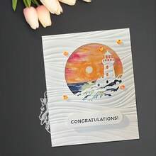 قطعة واحدة من قالب معدني بنقش منارة، يمكن صنع قالب محفور، تصميم إبداعي، مثالي للحرف اليدوية وسكرابوكينج وتزيين ألبومات الصور، يستخدم لصنع البطاقات والزخارف اليدوية. - دائري - مشاهدة 5