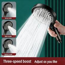 Large Panel 3-Speed Pressurized Shower Head With 5 Filter Cartridges, High Flow Rain Showerhead For Home Bathroom,For Shower Use Only - Shower Head - View 7