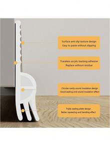 1/2 Roll 3.6cm*1M Self-Adhesive Door Seal Strip, Windproof Soundproof Waterproof Glass Bottom Seal Strip - A - View 5