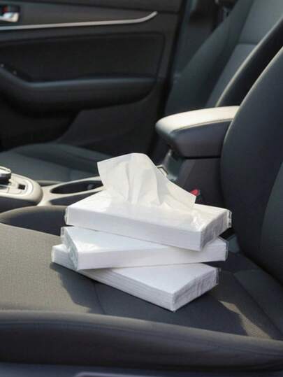 (50 piezas/paquete, 4 paquetes en total) Recarga de pañuelos para coche, recarga de caja de pañuelos para parasol de coche, recarga de caja de servilletas, caja de pañuelos para parasol, accesorios de viaje, adecuado para camping, picnic, aula escolar, reunión, compras, cuidado del bebé, eliminación temporal de maquillaje