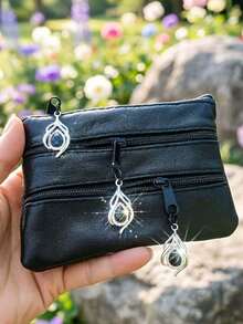 Elegant Rhinestone Multi-Zipper Coin Purse, Large Capacity 4-Layer Zipper Multifunctional Card Holder, Small PU Leather Card Wallet, Portable Mini Wallet, Cash Pouch, Jewelry Bag, Key Holder, Suitable For Back To School Gift, Party Gift, Holiday Gift,Travel Essential - Multicolor - View 7
