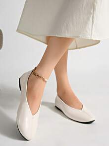 2026 Spring/Summer New Women's Bow Decor Ballet Flats - Beige - View 10