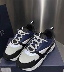 Sneaker CD Trainer Damen Herren Schwarz Weiß Mesh Leder Dicke Plateauschuhe Dad Vintage Größenvergrößerung Lässig Gehen Sneaker Streetwear - B22 Königsblau und Weiß - Übersicht 4