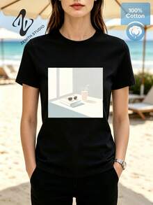 Women T-Shirts - 黑色 - 查看 1