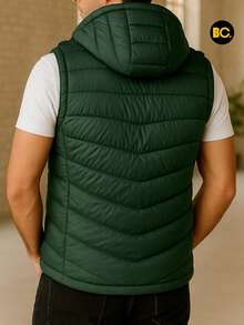 Big City Light Padded Men's Vest - 墨綠色 - 查看 2