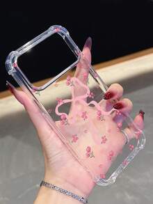 1件蝴蝶結花卉印花手機殼 | 四角防摔保護殼 - 相容 iPhone 17 Pro, 16e, 16 Pro, 15 Pro, 14, 13, 12, 11, XR, XS Max; 相容 Galaxy S26, S25, S24, S23, A16, A35/A25, A57; 相容 Pixel 10, 9, 8, 7; 相容 G85; 相容 Infinix Hot 50 Pro+。清新夏季配件，非常適合作為送給朋友或自己的禮物。 - 無色 - 查看 4