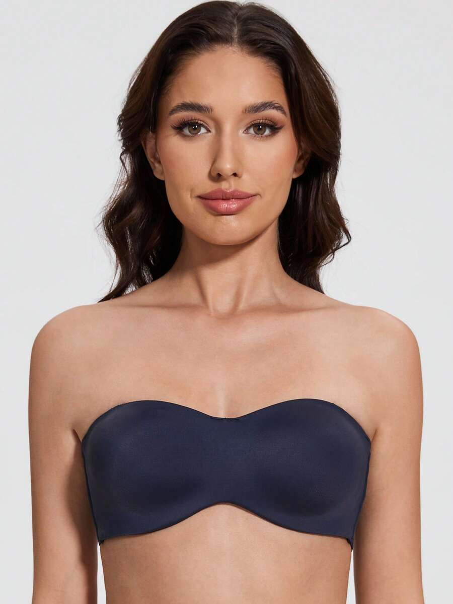 MELENECA Women's Strapless Bra For Large Bust Minimizer Unlined Bandeau With Underwire