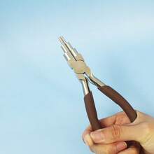 suli 5.9" Carbon Steel Jewelry Pliers - Round & Needle Nose For 3-10mm Rings DIY Wire Looping & Bail Making Professional Craft Tool - Brown - View 6