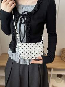 Lychee Texture Mini Crossbody Bag For Women, New Delicate Compact Fashionable Versatile Everyday Handbag - White - View 2
