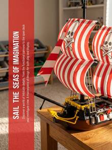 Pirate Ship Model Assembly Kit, Creative DIY Puzzle Toy, Suitable For Adults 18+, Vintage Nautical Style Desktop Decor, Exclusive Commemorative Gift, Premium Gift For Men Collectors Or Leisure Hobbyists - Multicolor - View 10
