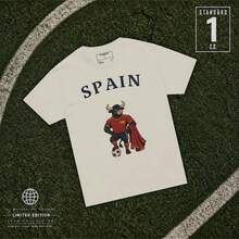 T-Shirt der spanischen Fußballnationalmannschaft / Limitierte Edition 2026 mit Maskottchen - Weiss - Übersicht 1