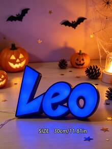 1pc Personalized 3D Printed LED Name Sign, Custom Desktop Letter Lamp, 20cm Warm Light Name Plaque, Fashionable Bedroom Desktop Decor, Customizable Text Design, Exquisite Home Decoration Light, Suitable For Celebrations, Room Arrangement, Desktop Display, Adding Soft Lighting And Unique Atmosphere To The Space - Black - View 6