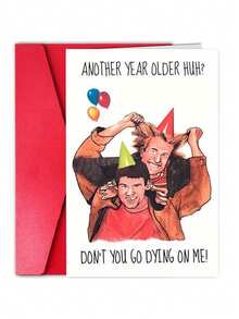 1Pc Fun Birthday Card, Humorous Celebration Note For Friends, Birthday Gift, Paper Material, With Personalized Options, Suitable For Any Recipient, Congratulations And Thanks - View 1
