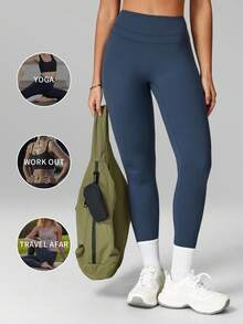 MFVIM Women's Yoga High Elastic Comfortable Skin-Friendly Casual Sports Tight Leggings - Blue - View 5