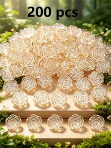 50/100/200pcs 20mm White Shell-Shaped Acrylic Beads, Cream Petal Bead Caps, Suitable For DIY Crafts, Jewelry Making And Phone Case Decoration - Multicolor - View 22