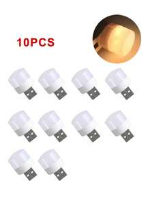 USB Mini Night Light, Eye-Caring Reading Lamp With USB Port, Suitable For Bedside Lamp, Power Bank, Car Interior Light, Decoration, Round Reading Eye-Caring Lamp - White - View 16