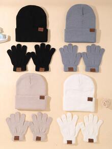 6pcs Kids Knitted Hat And Gloves Set, 3-12 Years Old Boys And Girls, Autumn/Winter Daily Casual Wear, Boys Knitted Hat, Girls Knitted Hat, Boys Gloves, Girls Gloves, Autumn/Winter Warm Set, Can Be Used As Halloween And Christmas Gifts - Knitted Hat + Gloves Combination - View 4