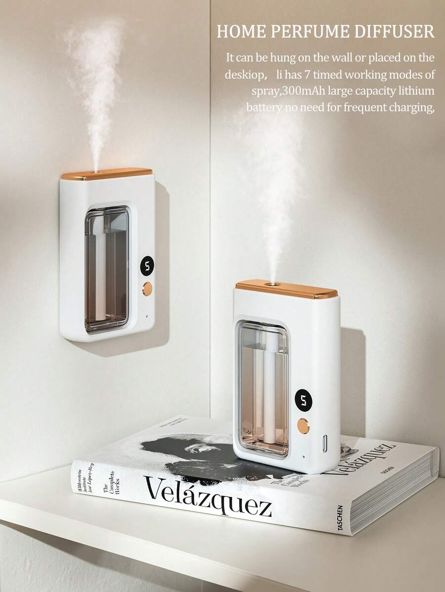 Value Gift Set! Wireless Portable Aromatherapy Diffuser With 7 Adjustable Settings, 6 Types Of 40ml Essential Oils For Easy Switching, USB-C Fast Charging + Digital Display Screen, Long-Lasting Fragrance All Day - D8K - View 1