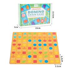 36pcs Cartoon Wooden Multi-Theme Dominoes, Fruit & Vegetable/Animal/Transportation/Geometric Shape Matching Puzzle, Parent-Child Interactive Early Education Cognitive Toy - Multicolor - View 11