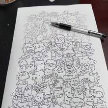 Relieve Stress And Control Brushstrokes Drawing Sketches, Suitable For Adults Who Feel Bored And Lazy At Work To Practice Drawing And Copying Sketches, Train Focus And Observation Skills - Multicolor - View 5