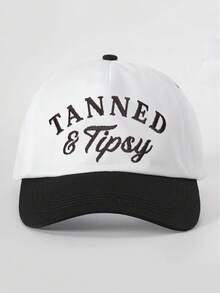 1件女款刺繡 TANNED Tipsy 配色棒球帽，時尚軟頂可調帽簷戶外帽，防曬透氣，適合戶外運動、露營、旅行、度假的假期禮物 - 棒球帽 - 查看 19