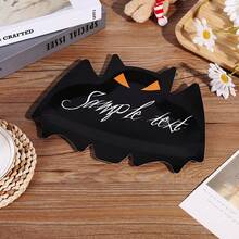 10pcs/Set New Halloween Themed Party Paper Plates, Bat Design Disposable Tableware, Holiday Party Decoration Supplies - B - View 2