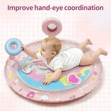 1pc Round Inflatable Water Play Mat With Mirror, PVC Material Toddler Water Play Mat, Encourages Activity And Sensory Development, Suitable For Infants - Multicolor - View 10
