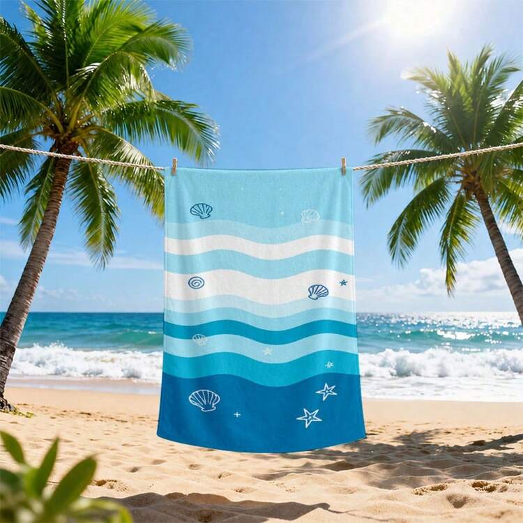 1PC Summer Microfiber Beach Towel Beach Towel Sand Free Beach Towel Lightweight Towel Pool Towel Travel Towel - Natural Style H - View 4
