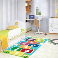 1 buah Taplak Meja Tema Hopscotch, Ukuran 80 X 120/160cm, Dicetak dengan Angka Warna-warni dan Pola Burung, Dapat Digunakan Kembali dan Dicuci, Cocok untuk Rumah, Ruang Tamu, Kamar Tidur, Ruang Bermain, Pesta dan Perayaan - Beraneka warna - View 4